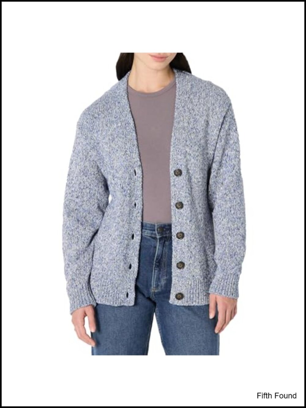 Oversized Heavyweight Cotton Blend Button-Up Cardigan Deep V-Neck